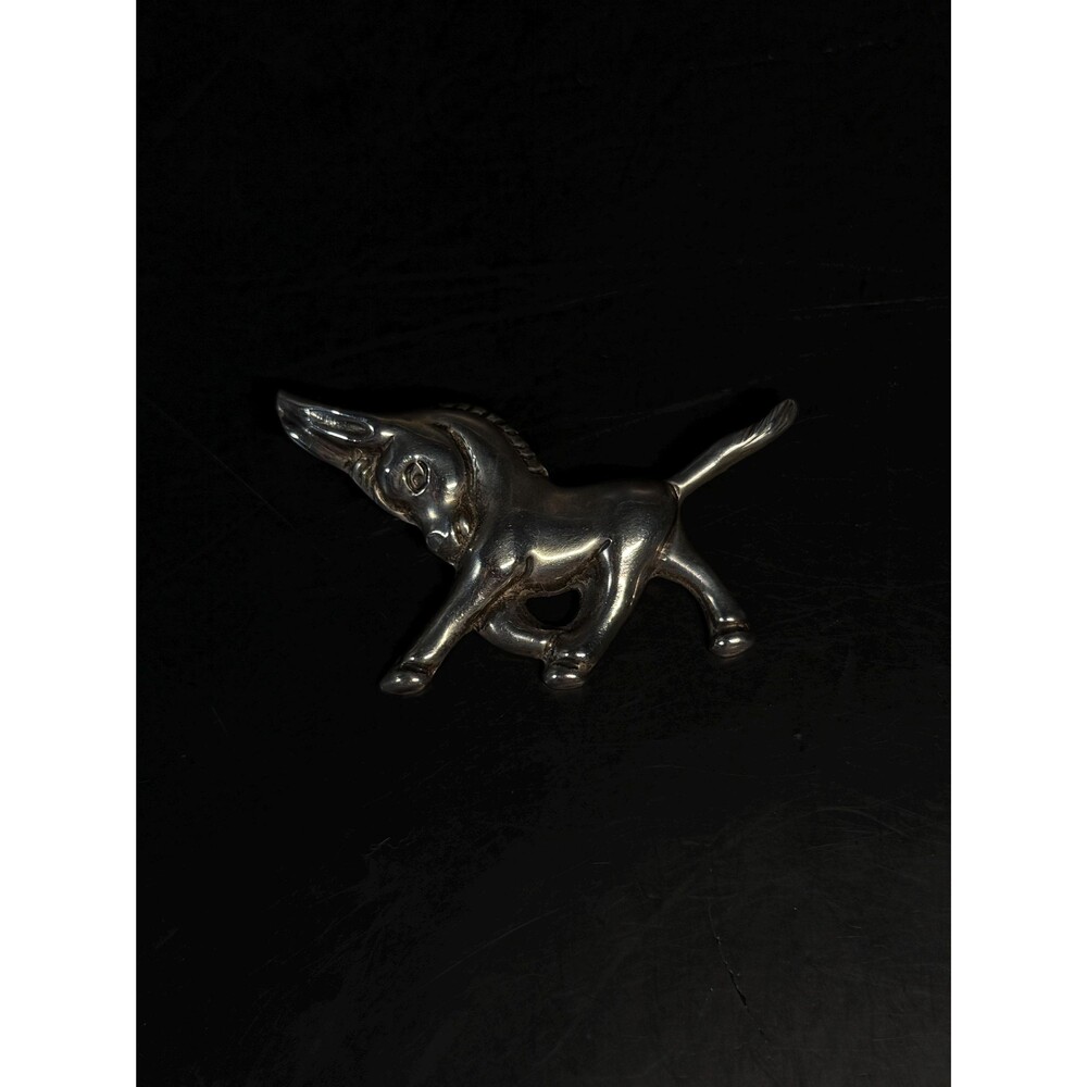Antique Mexico Silver Donkey Brooch Vintage Burro Figural Pin